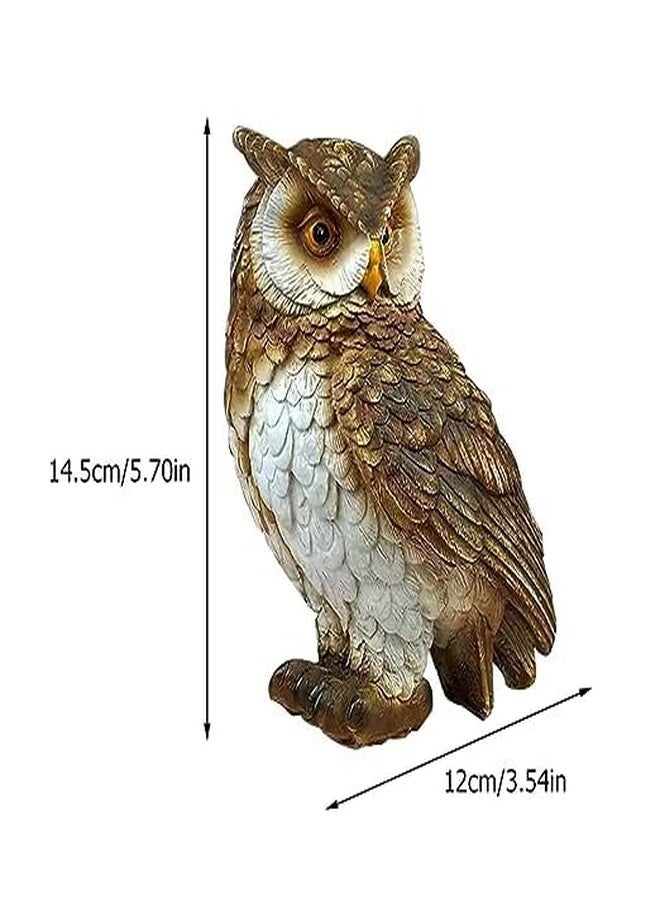 The Decorshed ployresin owl showpiece for Home Decor Garden Decor Room Decor Brown Pack of 1, Nature - Image 3